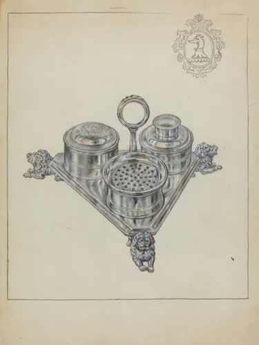 Silver Holder by Fletcher Hanks, index of american design, 1935-1942
