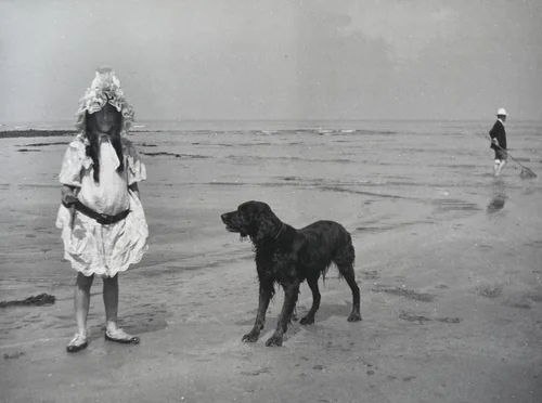 My Cousin Simone Roussel on the Beach at Villerville by Jacques-Henri Lartigue, photograph, 1906