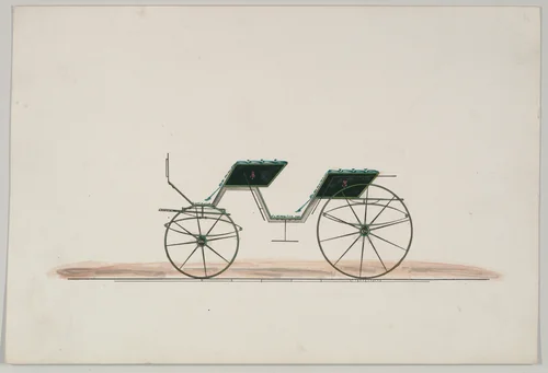 Phaeton, no top (unnumbered) by Brewster & Co., drawing, 1850-1870