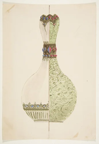 Two Designs for a Vase by anonymous, drawing, 1800-1900