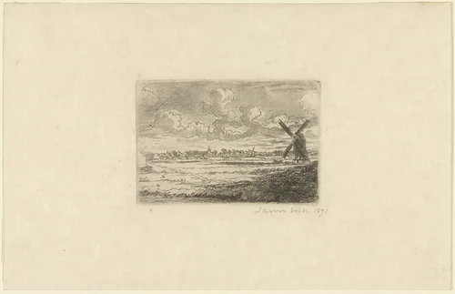 Windmill at Slykens by James Ensor, print, 1891
