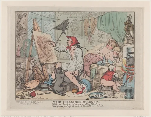 The Chamber of Genius by Thomas Rowlandson, print, 1812