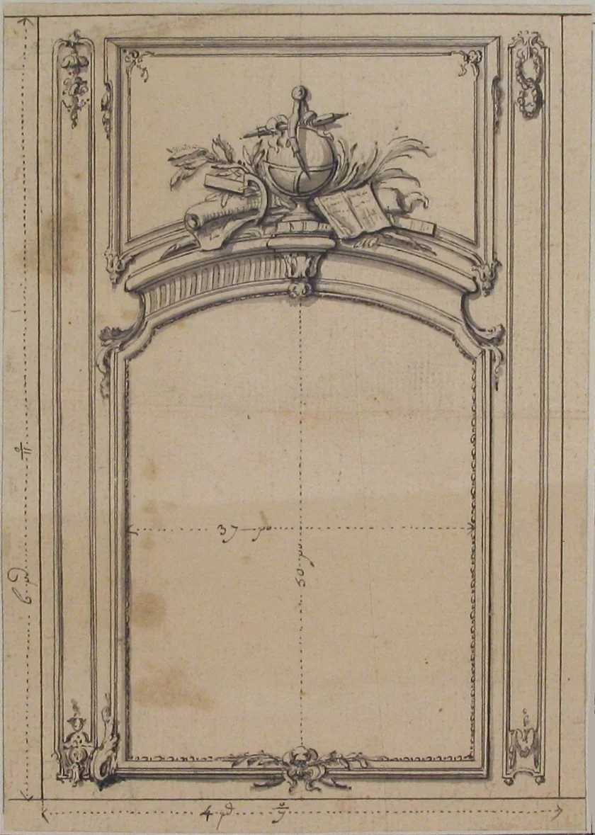 Design for Wall Paneling by anonymous, drawing, 1745-1775