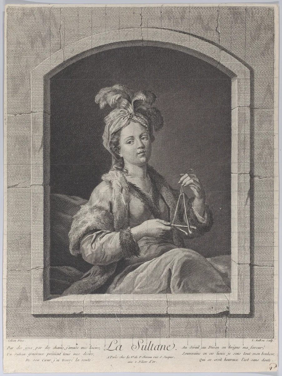 La Sultane by J. F. G. Colson, print, 1755-1795