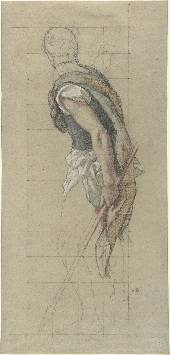 Study of a Soldier by Victor-François-Eloi Biennourry, drawing, 1851-1852