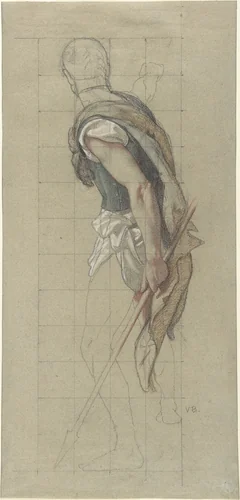 Study of a Soldier by Victor-François-Eloi Biennourry, drawing, 1851-1852