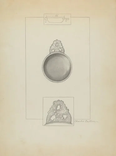 Pewter Porringer by Charles Cullen, index of american design, 1936