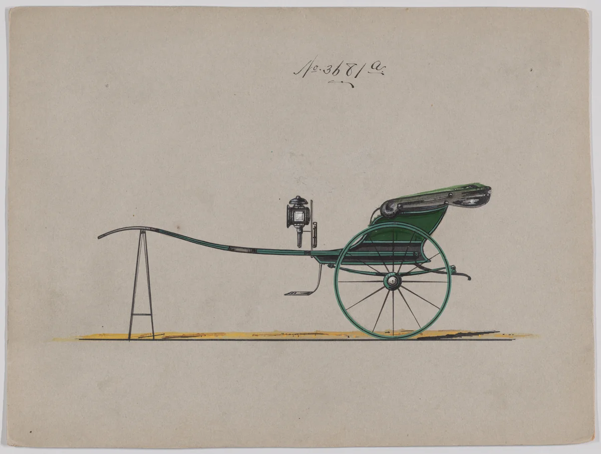 Gig #3681a by Brewster & Co., drawing, 1850-1910