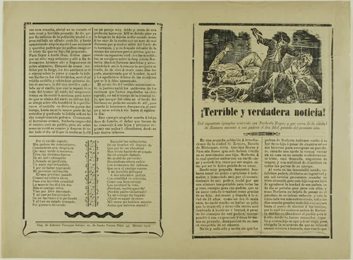 ¡Terrible y verdadera noticia! (Terrible and Real News!) by José Guadalupe Posada, print, 1910