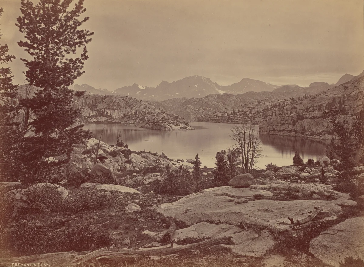 Fremont's Peak in the Wind River Gorge, Wyoming by William Henry Jackson, photograph, 1870-1880