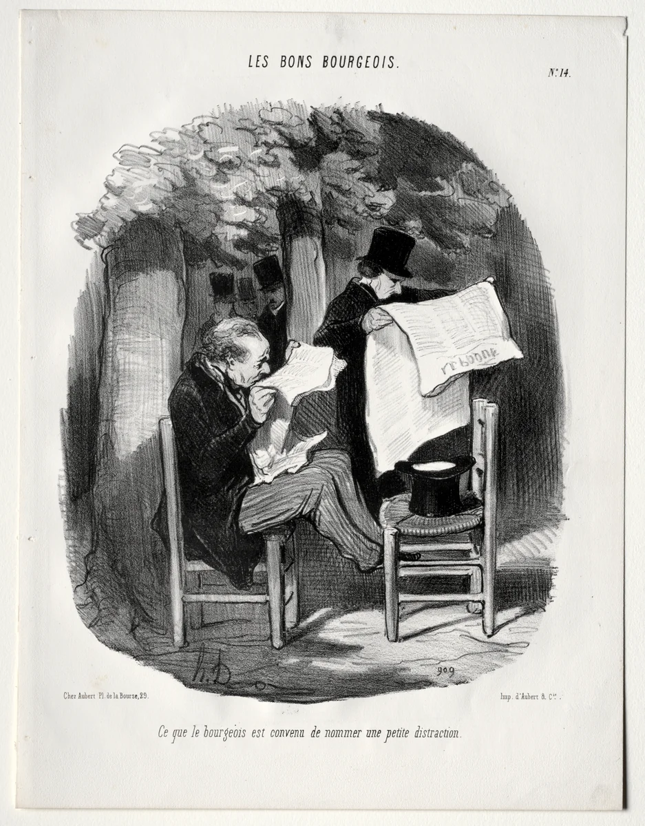 What the bourgeois calls a slight distraction by Honoré Daumier, print, 1846