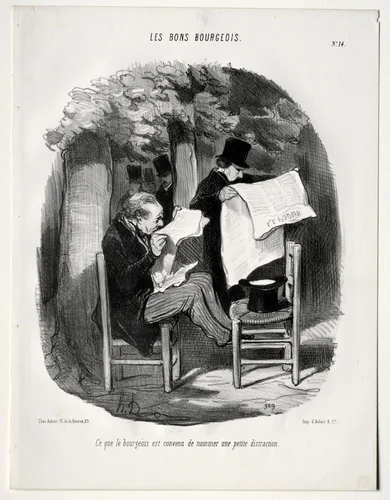 What the bourgeois calls a slight distraction by Honoré Daumier, print, 1846
