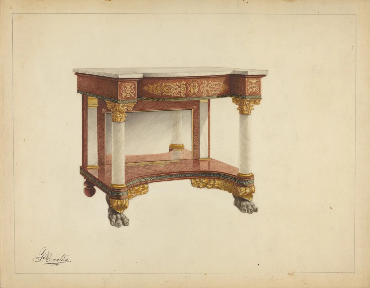 Console Table by Ferdinand Cartier, index of american design, 1953