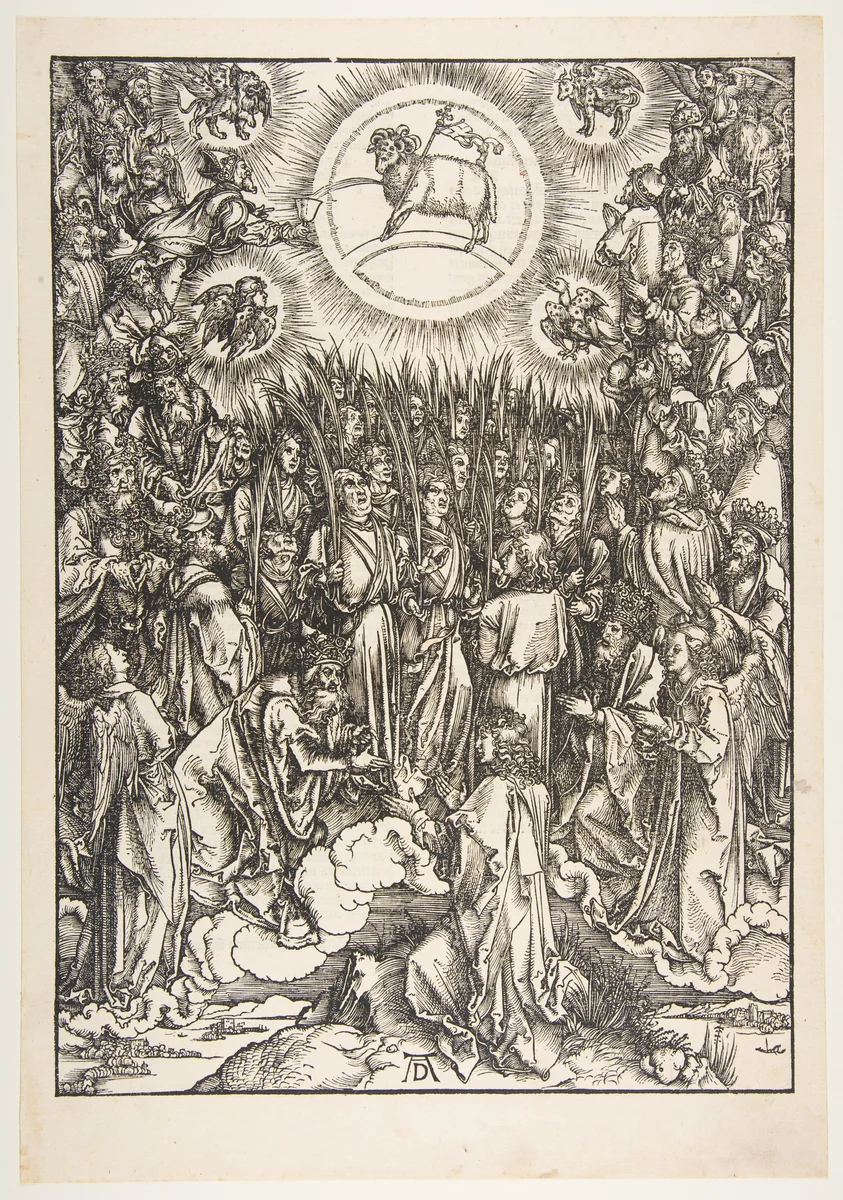 The Adoration of the Lamb, from "The Apocalypse" by Albrecht Dürer, print, 1498