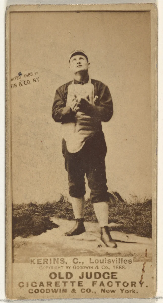 John Nelson Kerins, Catcher, Louisville Colonels, from the Old Judge series (N172) for Old Judge Cigarettes by Goodwin & Company, photograph, 1888