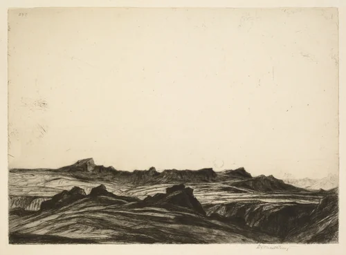 Arran Peaks by David Young Cameron, print, 1912