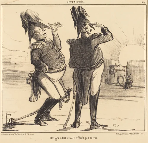 Des gens dont le soleil réjouit peu la vue by Honoré Daumier, print, 1855