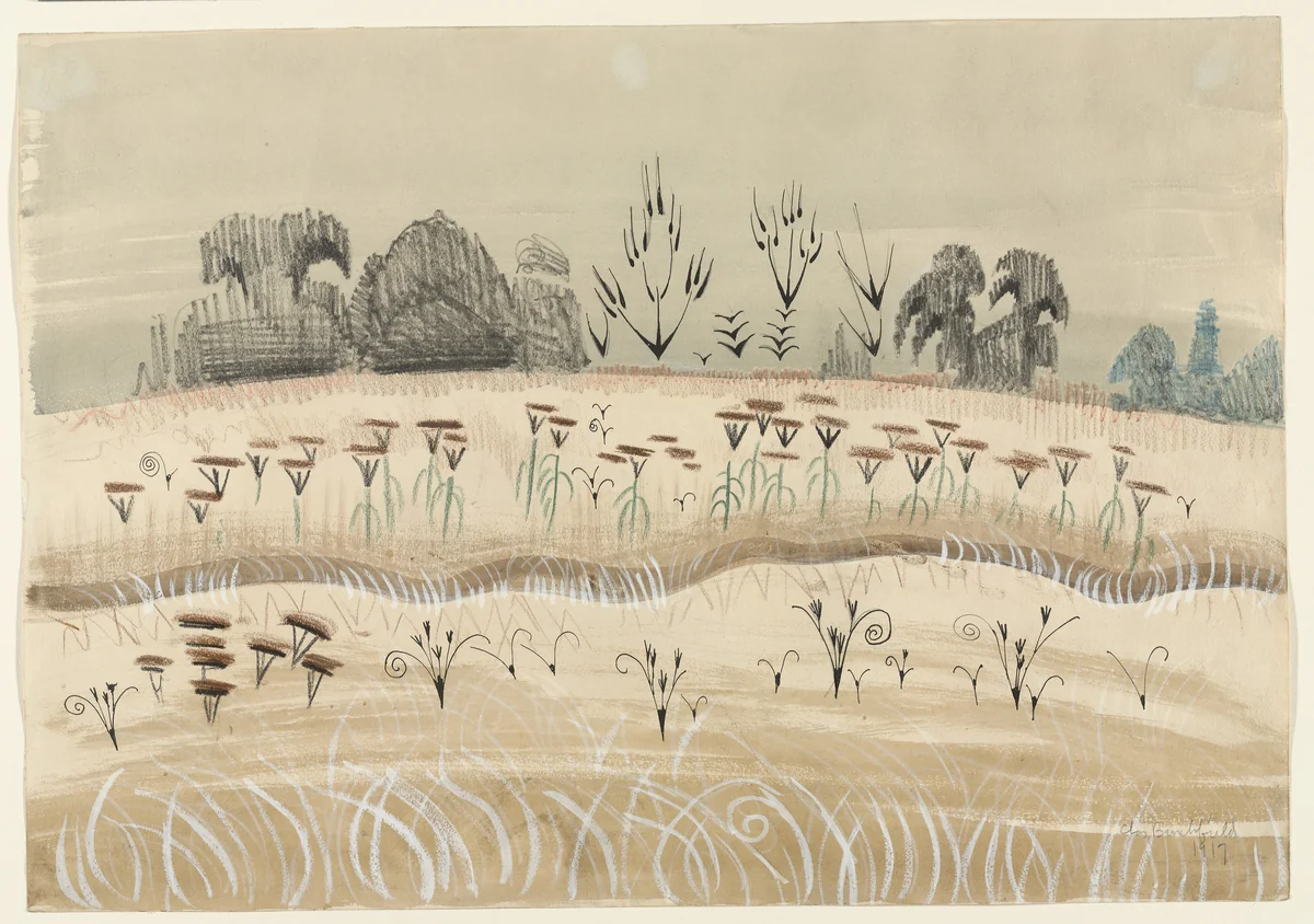 Insects at Twilight by Charles Burchfield, drawing, 1917