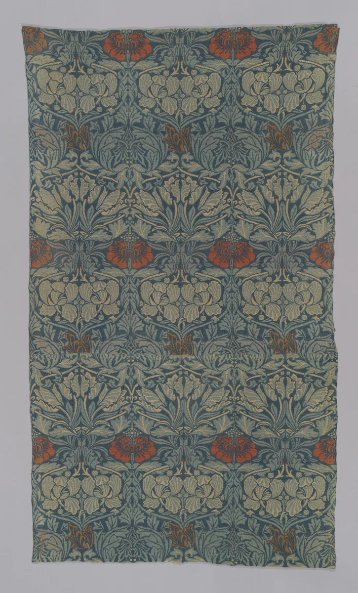 Tulip and Rose by William Morris, textile, 1876