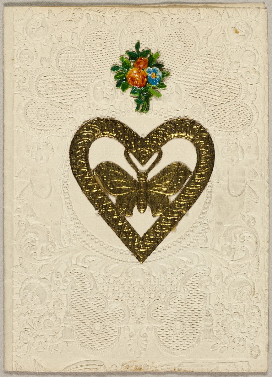Untitled Valentine (Butterfly in Heart) by Unknown Artist, other, 1850-1860