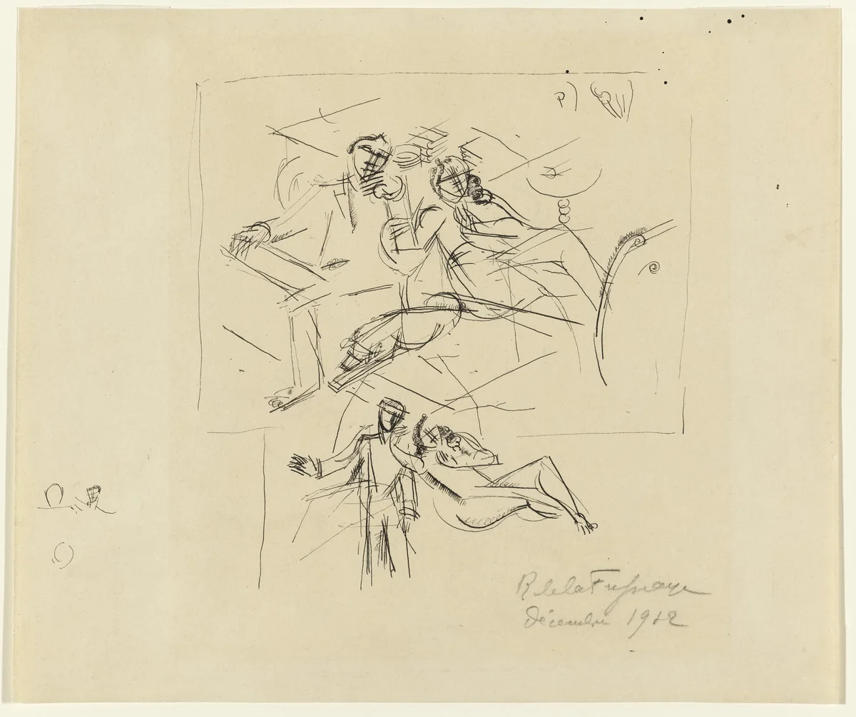 Study for Conjugality by Roger de La Fresnaye, drawing, 1912