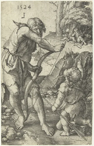 Lamech en Kaïn by Unknown, print, 1524
