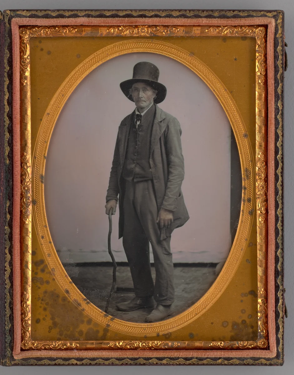 Untitled (Portrait of a Standing Man with Top Hat) by Unknown maker, other, 1855