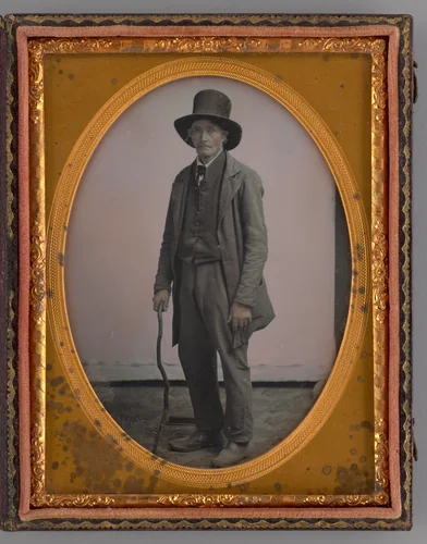 Untitled (Portrait of a Standing Man with Top Hat) by Unknown maker, other, 1855