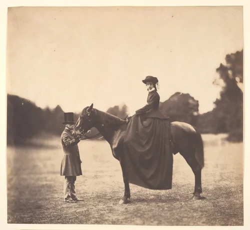 [Lady on Horseback] by Roger Fenton, photograph, 1850-1859