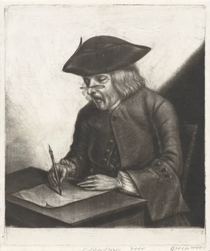 Portret van Michiel Elgersma by John Greenwood, print, 1759-1760