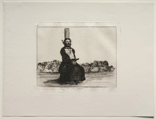 The Horrors of War: On Account of a Knife by Francisco de Goya, print, 1810-1820