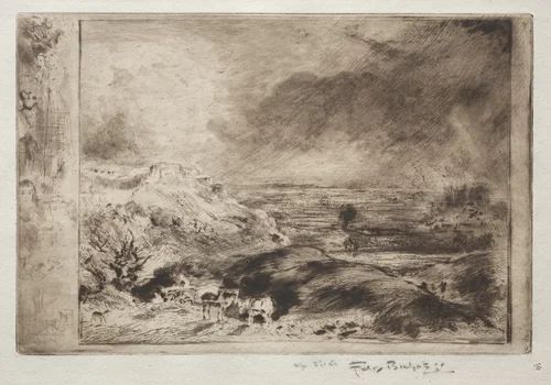 The Storm, after Constable by Félix Hilaire Buhot, print, 1870-1880
