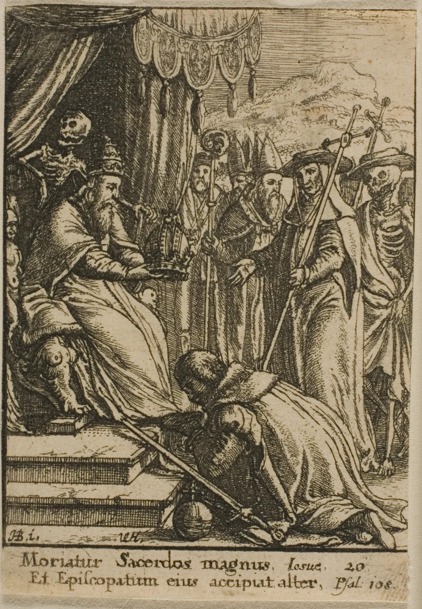 The Pope and Death by Wenceslaus Hollar
Hans Holbein the younger, print, 1651