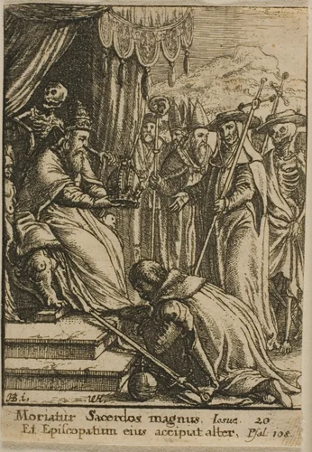 The Pope and Death by Wenceslaus Hollar
Hans Holbein the younger, print, 1651