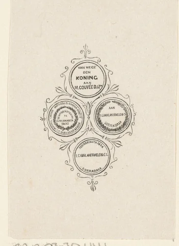 Penningen ter gelegenheid van tentoonstellingen te Java by Isaac Weissenbruch, print, 1874-1876