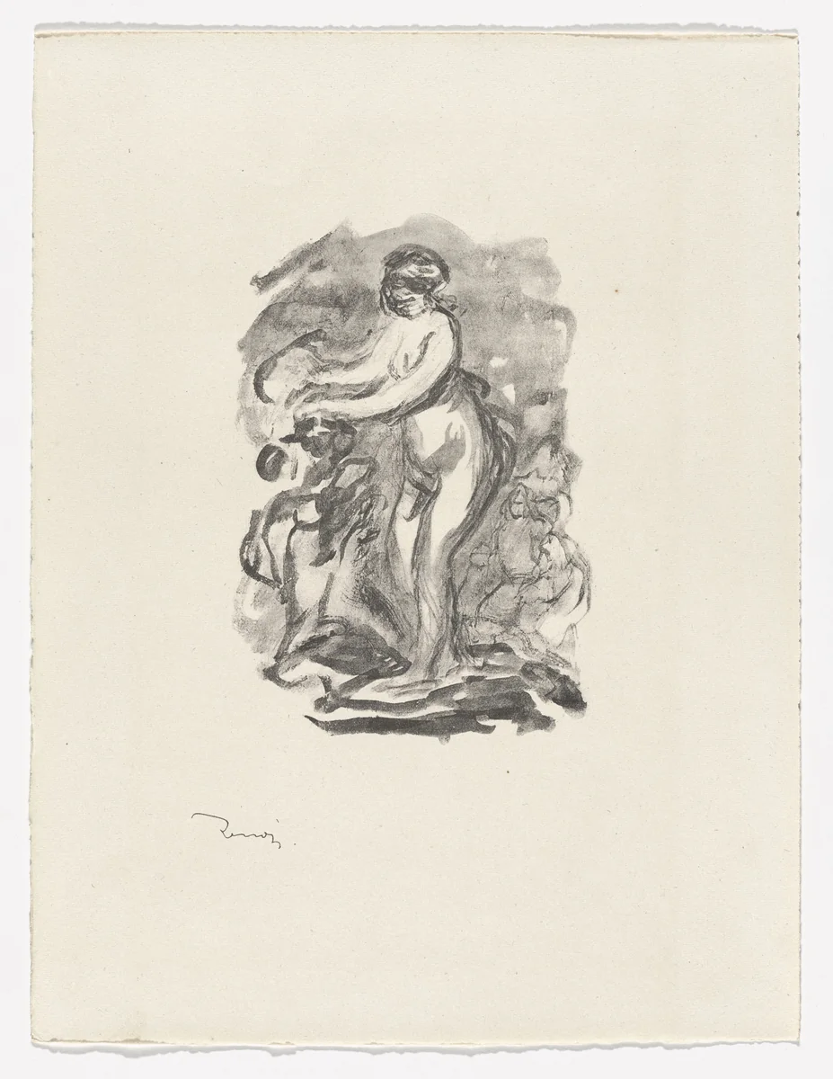 Woman by the Grapevine, First Variant (Femme au cep de vigne, 1re variante) from Twelve Original Lithographs by Pierre-Auguste Renoir (Douze lithographies originales de Pierre-Auguste Renoir) by Pierre-Auguste Renoir, print, 1904