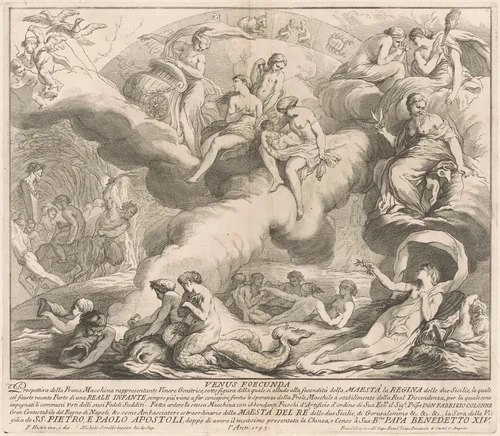 The Prima Macchina for the Chinea of 1743: Venus Genetrix by Miguel de Sorellò; François Hutin, print, 1743