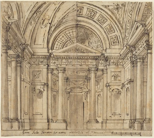 Design for Entrance to a Hall by Fabrizio Galliari, drawing, 1709-1790