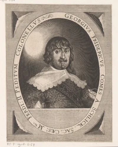Portret van Georg Friedrich von Schlick zu Passaun by Elias Widemann, print, 1634-1651