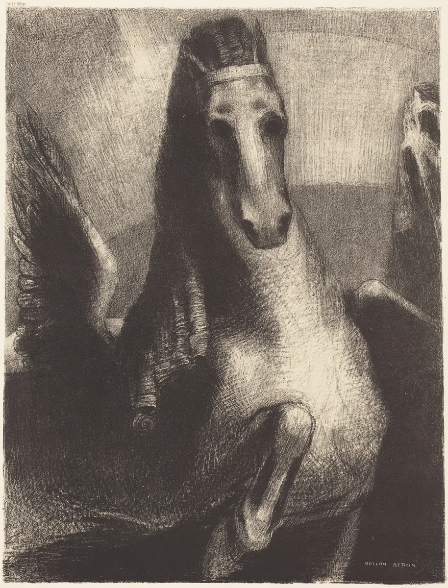 L'Aile (The Wing) by Odilon Redon, print, 1893