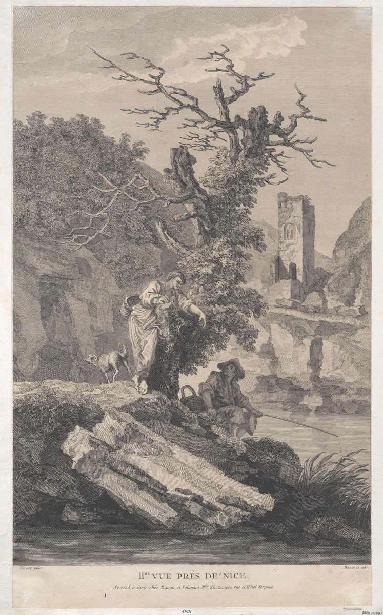 Second View Close to Nice by Joseph Vernet, print, 1745-1755