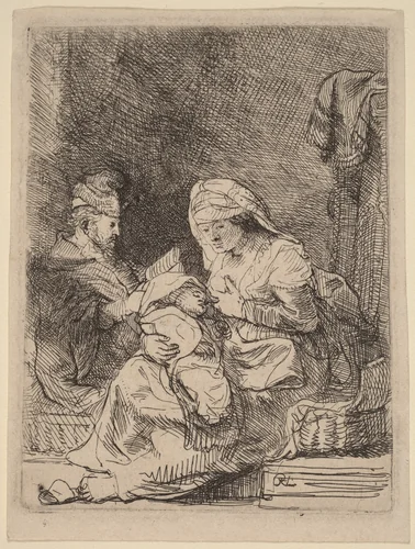 The Holy Family by Rembrandt van Rijn, print, 1632