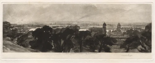 London from Greenwich by Frank Short, print, 1904
