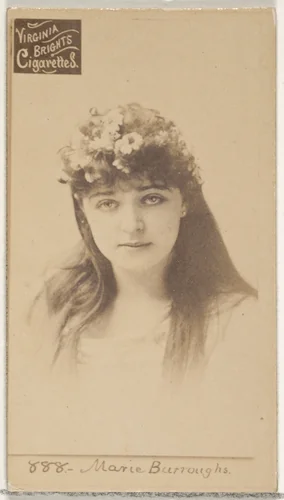 Card 888, Marie Burroughs, from the Actors and Actresses series (N45, Type 2) for Virginia Brights Cigarettes by Allen & Ginter, photograph, 1885-1891