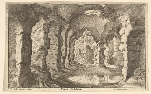 Ruinae Coliseum, from "Roman Ruins" by Wenceslaus Hollar, print, 1645-1655