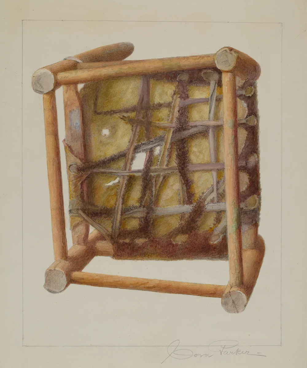 Child's Chair (View of Seat Bottom) by Cora Parker, index of american design, 1938