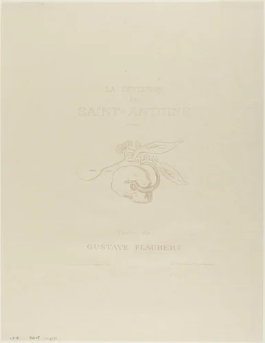 Frontispiece/Title Plate for the Tentation de St. Antoine by Odilon Redon, print, 1896