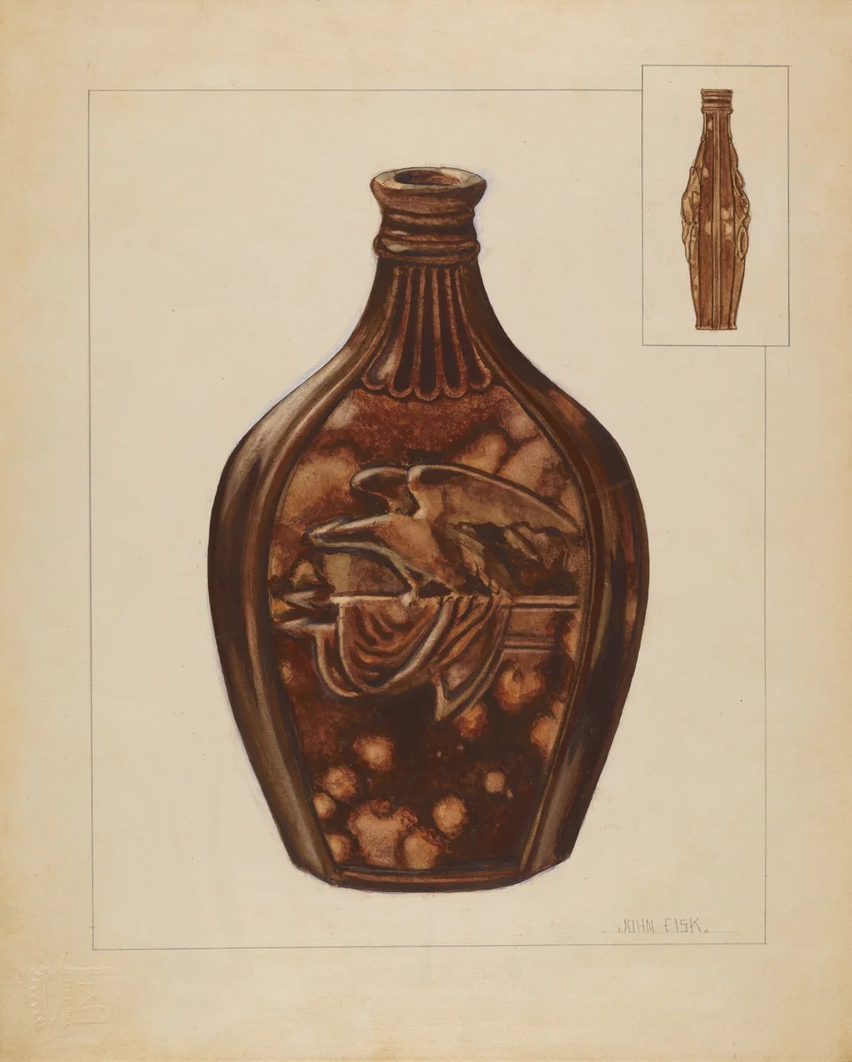 Flask by John Fisk, index of american design, 1936