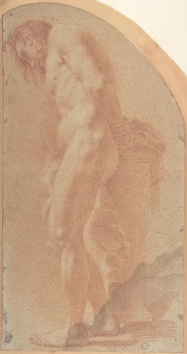 Study of a Male Nude by anonymous, drawing, 1700-1800