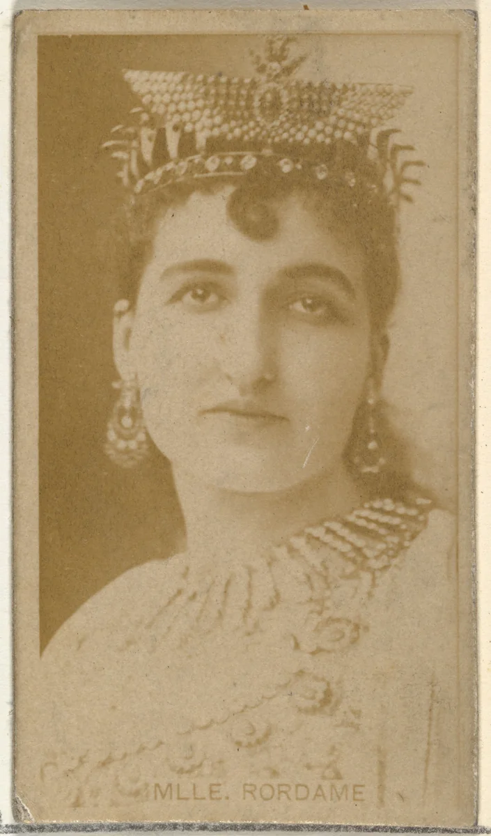 Mlle. Rordame, from the Actors and Actresses series (N145-8) issued by Duke Sons & Co. to promote Duke Cigarettes by W. Duke, Sons & Co., photograph, 1890-1895